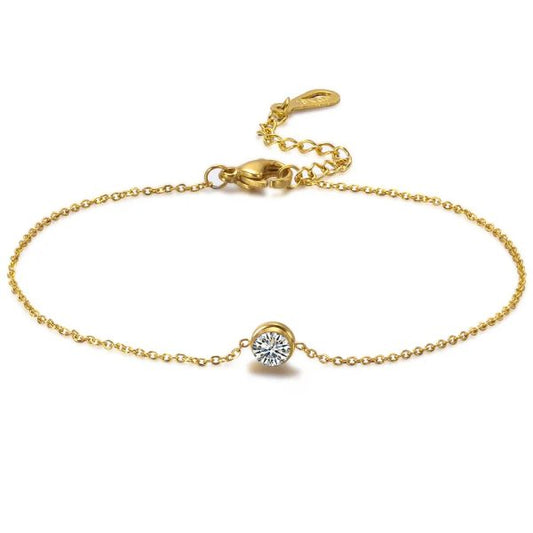 Elegant Centre Diamond Bracelet | Italian Gold Plated. - SACH JEWELS