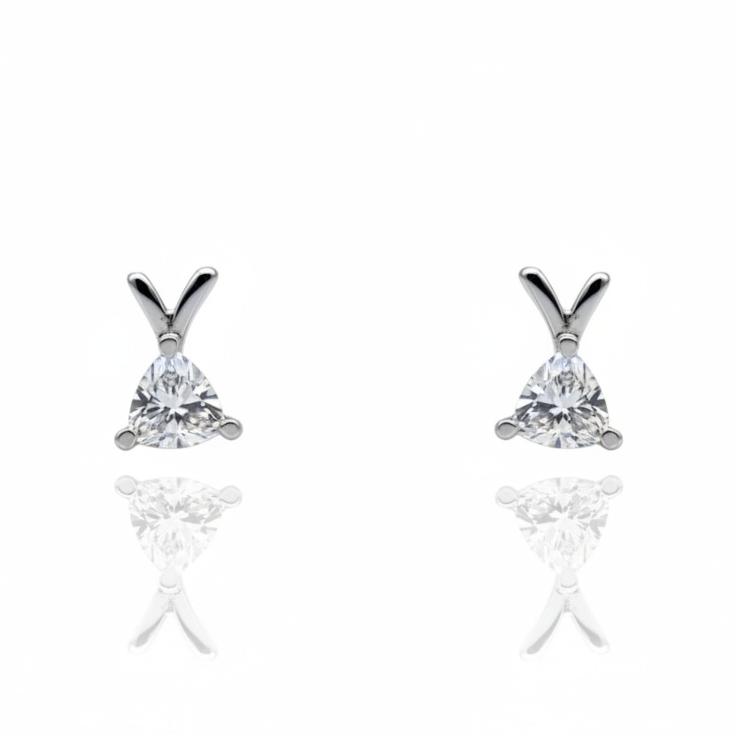 Dainty Triangle diamond Stud Earrings | 925 Sterling Silver SACH JEWELS