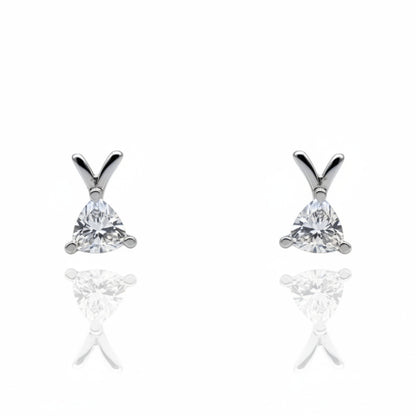 Dainty Triangle diamond Stud Earrings | 925 Sterling Silver SACH JEWELS