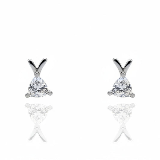 Dainty Triangle diamond Stud Earrings | 925 Sterling Silver SACH JEWELS