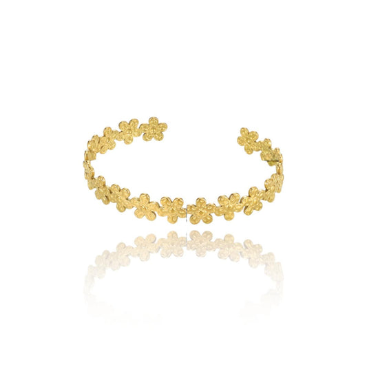 Floral Bloom Open Cuffs | Italian Gold Plated SACH JEWELS