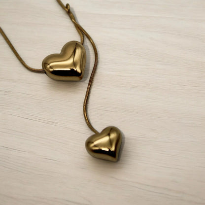 Double Heart Necklace| Italian Gold Plated - SACH JEWELS