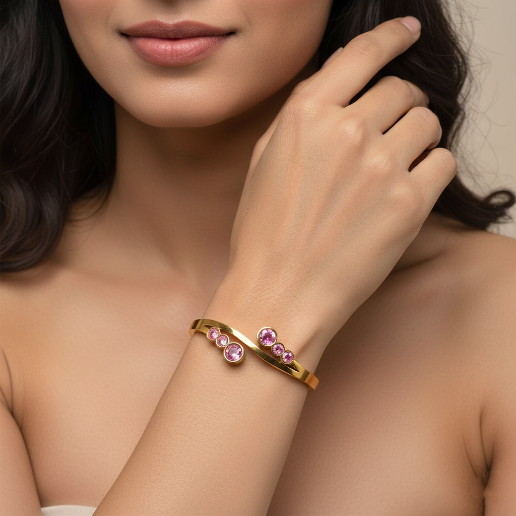 Blush Sparkle Cuffs | Italian Gold Plated SACH JEWELS