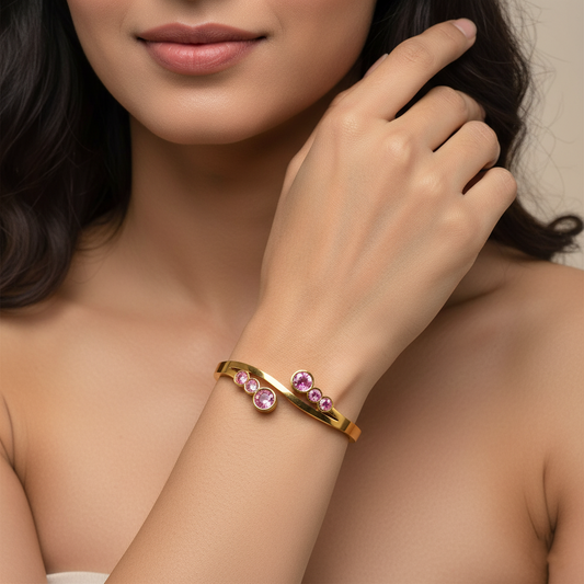 Blush Sparkle Cuffs | Italian Gold Plated SACH JEWELS