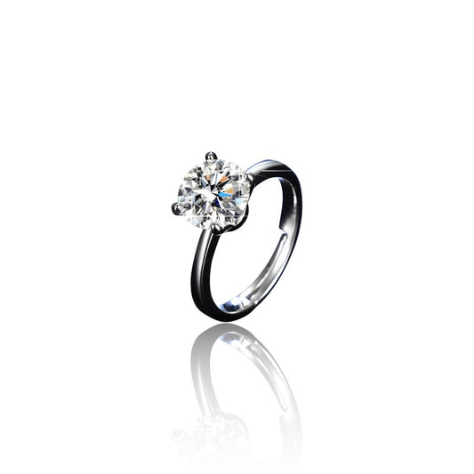Women Single Diamond Ring | Italian Silver Plated SACH JEWELS