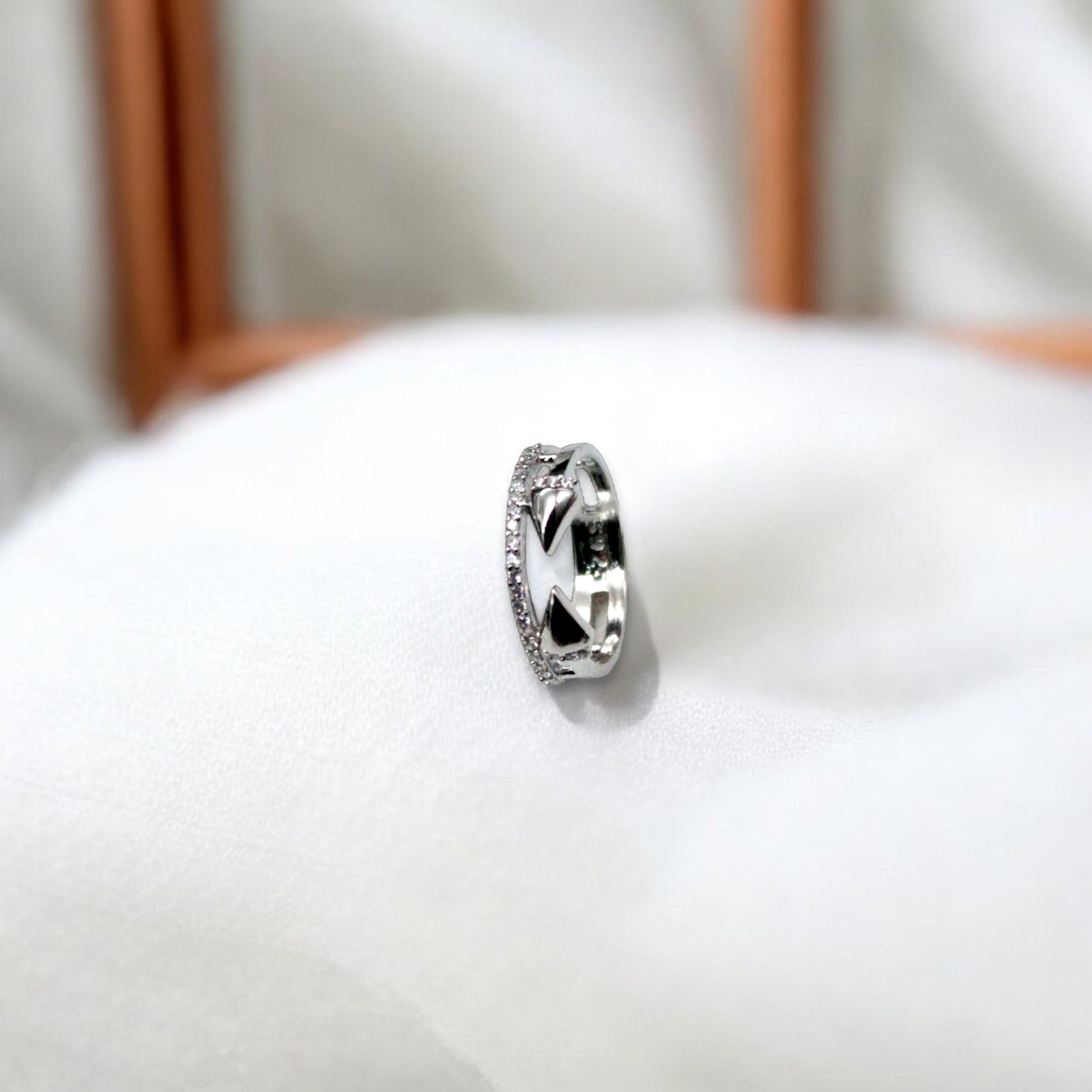 Studded Diamond Wheel Cut Ring | 925 Sterling Silver - SACH JEWELS