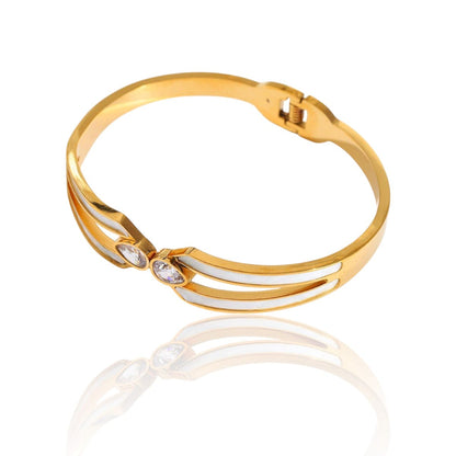 Pear Elegance Gold Cuffs | Italian Gold Plated SACH JEWELS