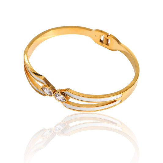 Pear Elegance Gold Cuffs | Italian Gold Plated SACH JEWELS