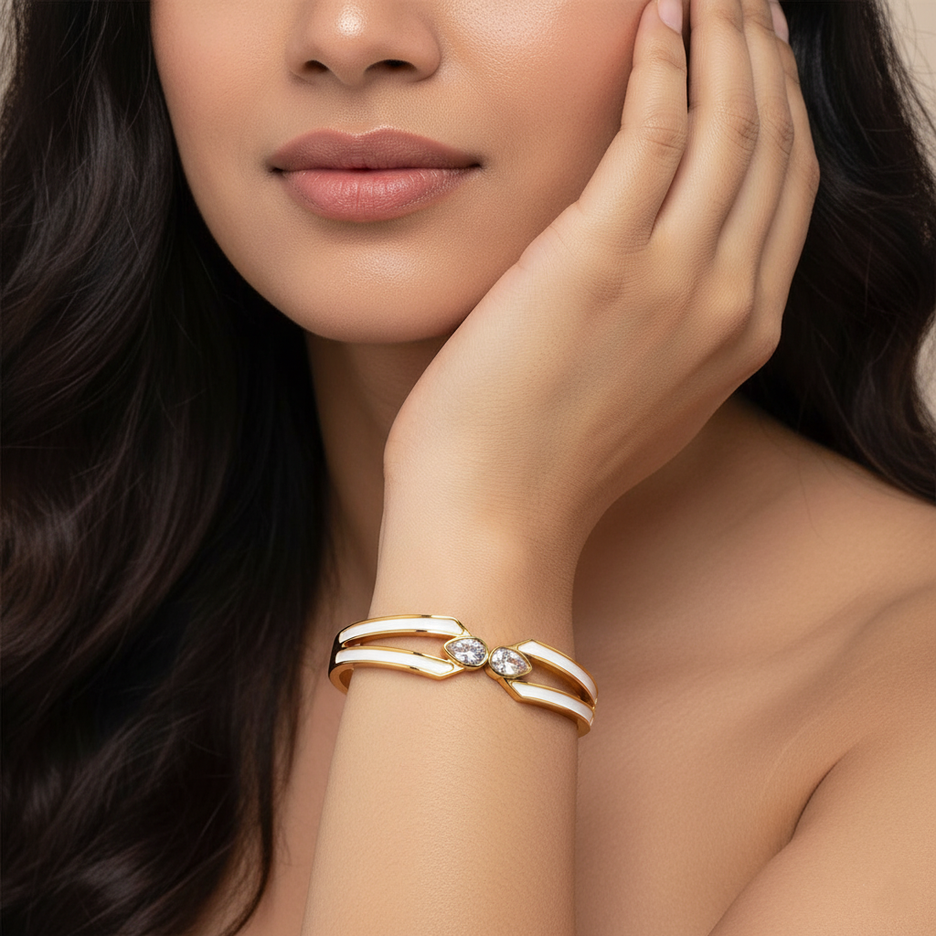 Pear Elegance Gold Cuffs | Italian Gold Plated SACH JEWELS