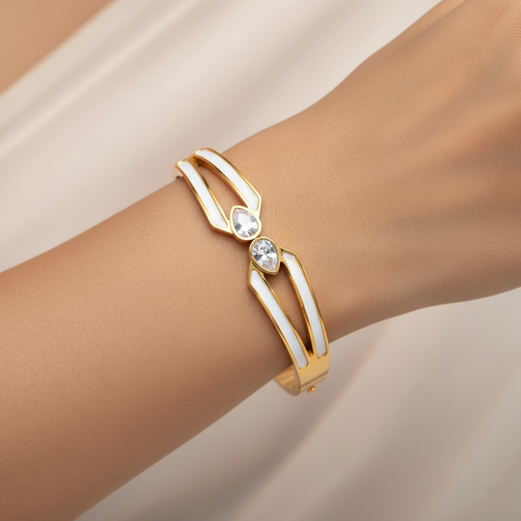 Pear Elegance Gold Cuffs | Italian Gold Plated SACH JEWELS