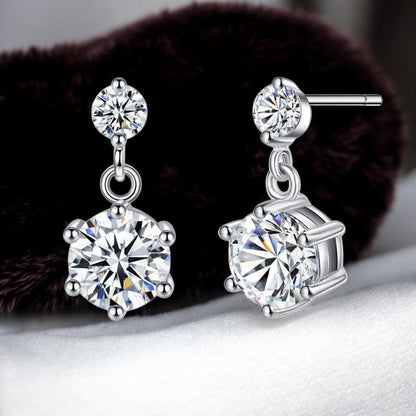 Elegant Diamond Drop Earrings | Italian Silver Plated SACH JEWELS