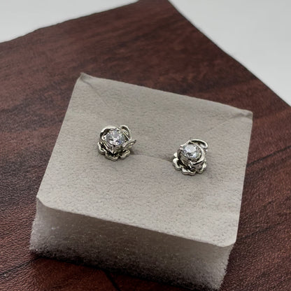 Butterfly petal diamond stud Earrings | 925 Sterling Silver