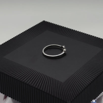 Double Spot Diamond Stud Ring | 925 Sterling Silver