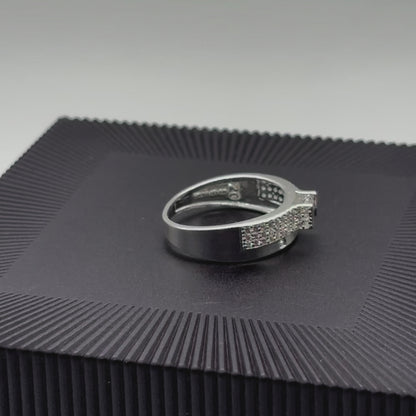 Spotlight Diamond Studded Mens Ring | 925 Sterling Silver