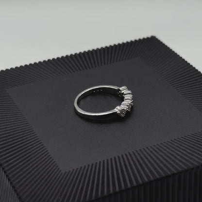 Diamond Studded Rail Ring | 925 Sterling Silver