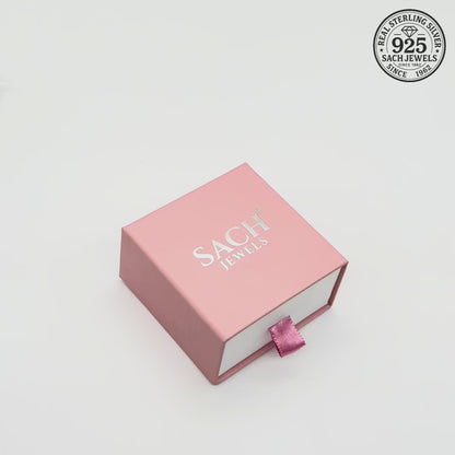 Pink And Blue Studded Flower Diamond Stud Earrings | 925 Sterling Silver