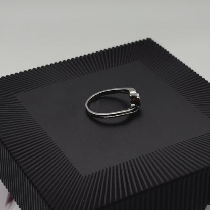 Twisted Diamond Stud Ring | 925 Sterling Silver