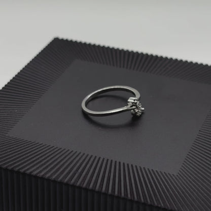 Heart And Stone Studded Ring | 925 Sterling Silver