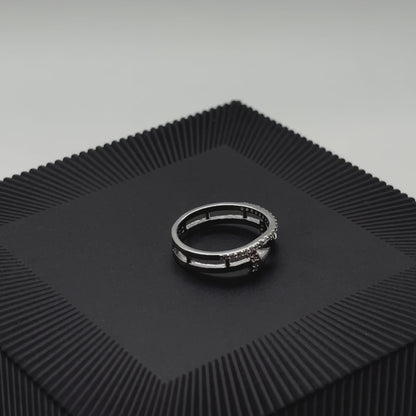 Studded Diamond Wheel Cut Ring | 925 Sterling Silver