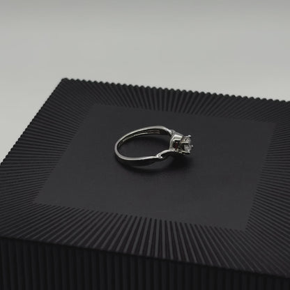 Twisted Diamond Stud Ring | 925 Sterling Silver