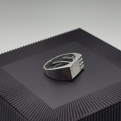Diamond studded Men's Ring | 925 Sterling Silver
