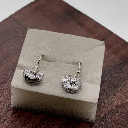 Women Diamond Flower drop Earrings | 925 Sterling Silver
