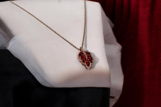 Rare Red Diamonds Necklace | Rose Gold Plated - SACH JEWELS