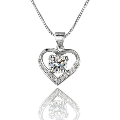 Elegant Diamond Heart Necklace | Italian Silver Plated SACH JEWELS