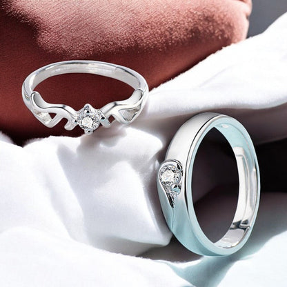 Elegant Diamond Couple Ring | Italian Silver Plated SACH JEWELS