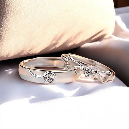 Elegant Diamond Couple Ring | Italian Silver Plated SACH JEWELS