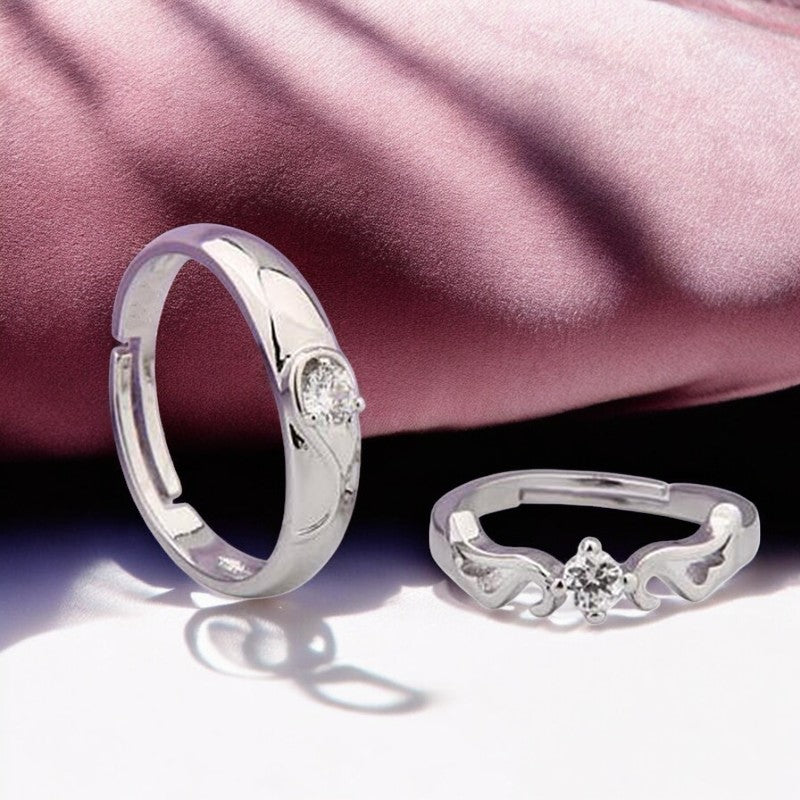 Elegant Diamond Couple Ring | Italian Silver Plated SACH JEWELS