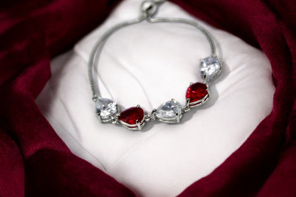 Premium Red Stone Studded Diamond Bracelets | 925 Sterling Silver - SACH JEWELS