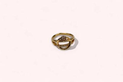 Diamond Curve Ring | Italian Gold Plated - SACH JEWELS