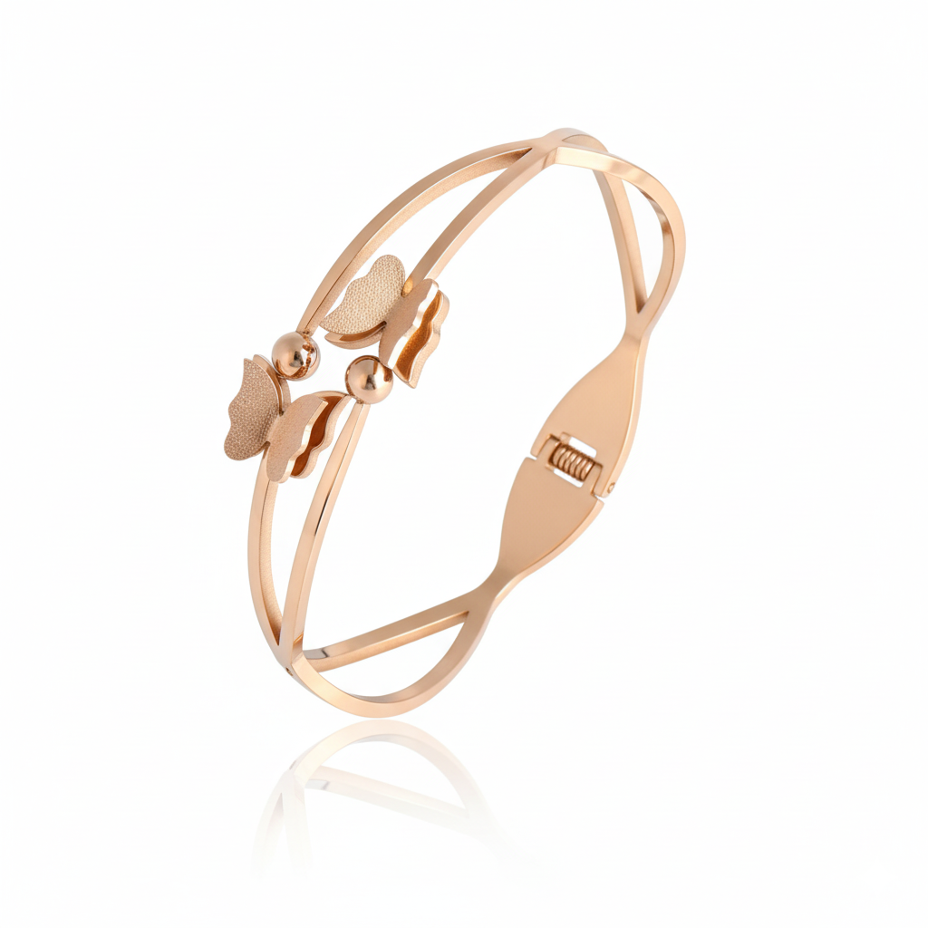 Premium Butterfly Dangle Cuff | Italian Rose Gold Plated SACH JEWELS