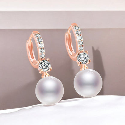 Pearl Drop Earrings | Rose Gold Plated SACH JEWELS