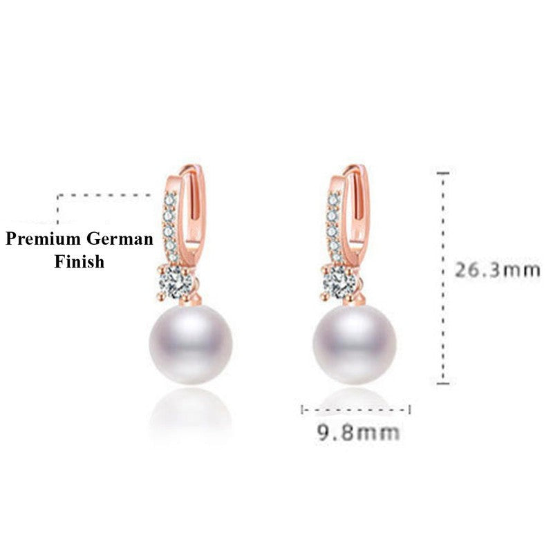Pearl Drop Earrings | Rose Gold Plated SACH JEWELS