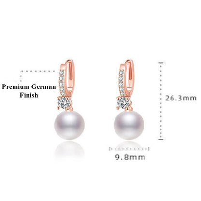Pearl Drop Earrings | Rose Gold Plated SACH JEWELS