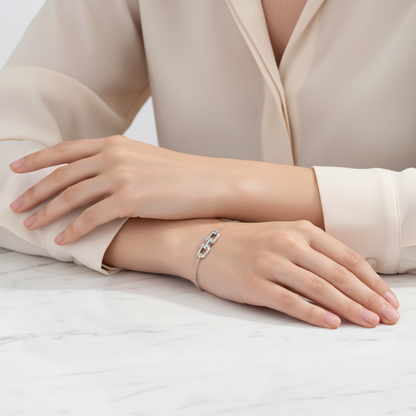 Urban Link Minimal Silver Bracelet | Italian Silver Plated SACH JEWELS