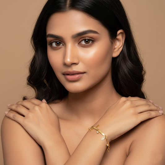 Golden Infinity Charm Bracelet with Crystals | Italian Gold Plated SACH JEWELS