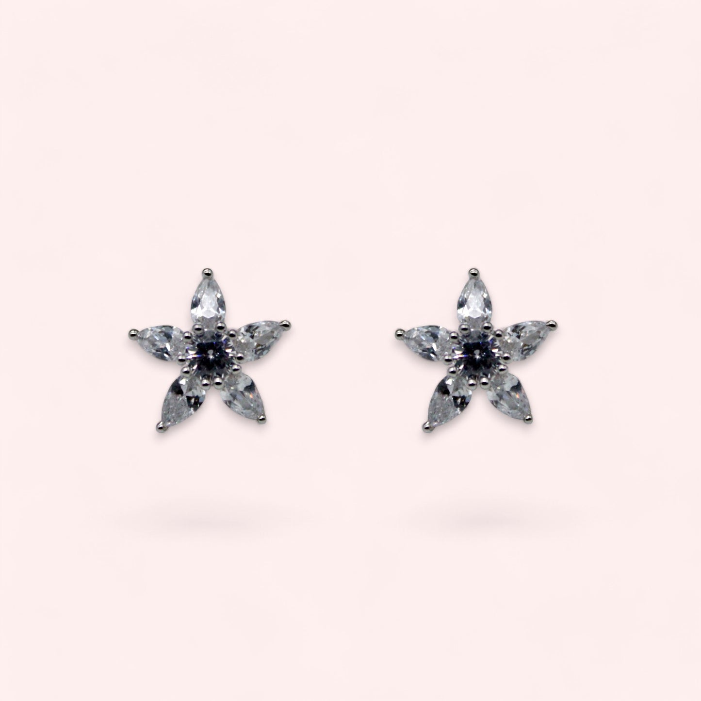 Star Diamond Studded Stud Earrings | 925 Sterling Silver
