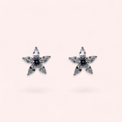 Star Diamond Studded Stud Earrings | 925 Sterling Silver