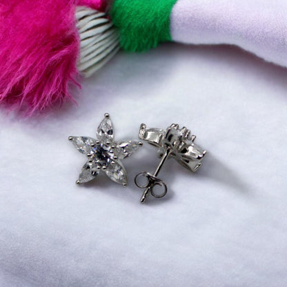 Star Diamond Studded Stud Earrings | 925 Sterling Silver