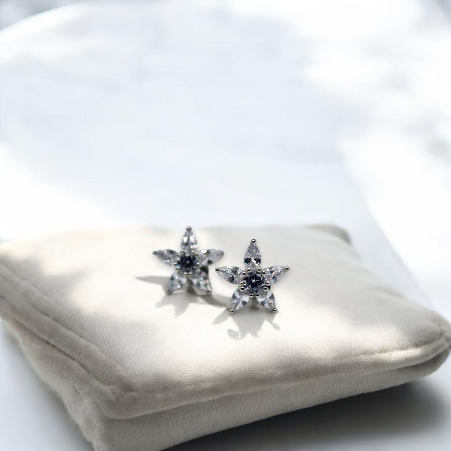 Star Diamond Studded Stud Earrings | 925 Sterling Silver