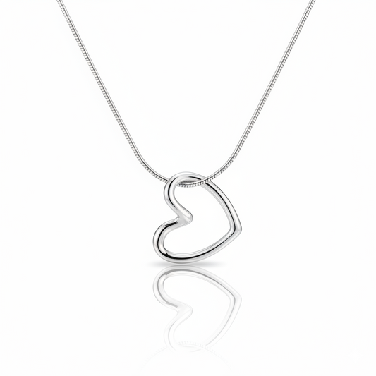 Minimal Open Heart Necklace | Italian Silver Plated SACH JEWELS