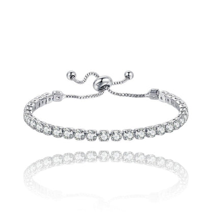 Women Single String Diamond Bracelet | Italian Silver Plated. SACH JEWELS