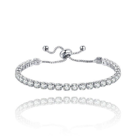 Women Single String Diamond Bracelet | Italian Silver Plated. SACH JEWELS