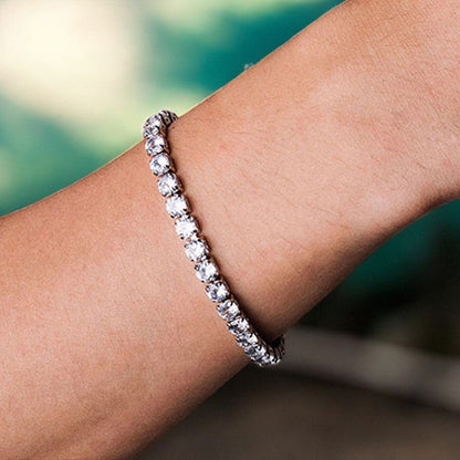 Women Single String Diamond Bracelet | Italian Silver Plated. - SACH JEWELS