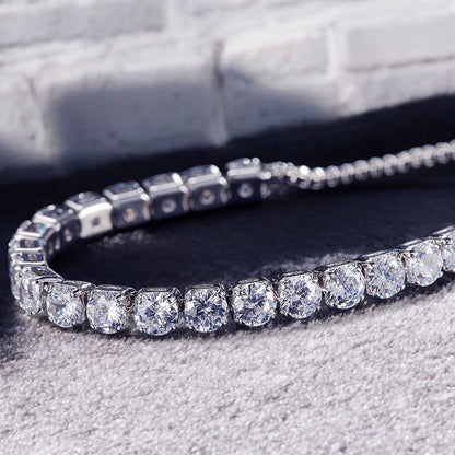Women Single String Diamond Bracelet | Italian Silver Plated. - SACH JEWELS