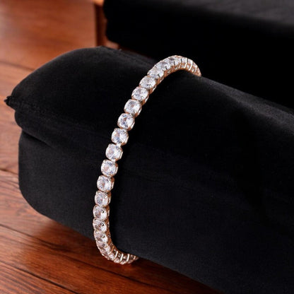 Women Single String Diamond Bracelet | Italian Silver Plated. - SACH JEWELS
