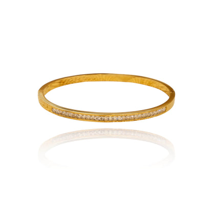 Classic CZ Lined Gold Cuffs | Italian Gold Plated SACH JEWELS